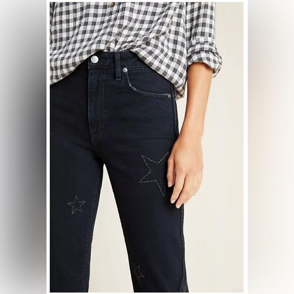 Anthropologie Sundry Stars Ultra High-Rise Straight Black Jeans - Picture 2 of 13